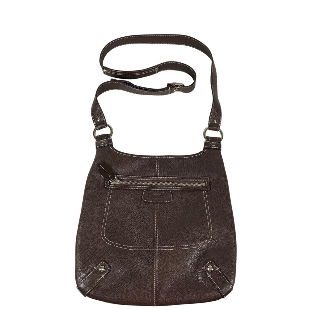 Coach Pebble Brown Leather Crossbody Bag